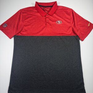 Nike Men's NFL San Francisco 49ers Polo Shirt Red Gray Dri Fit - Size Large